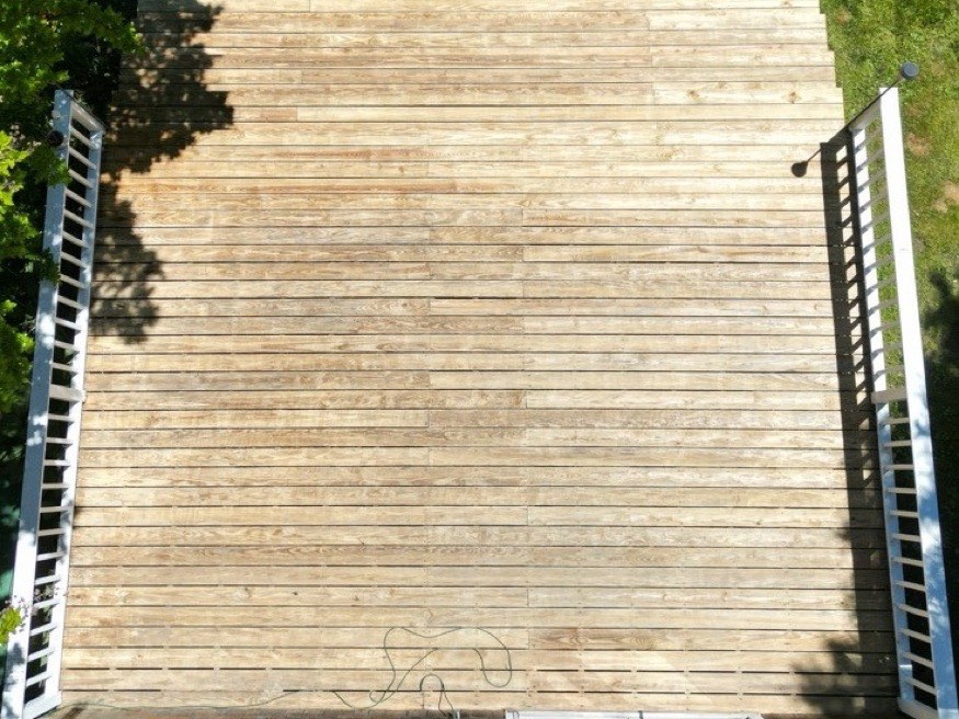 The same deck clean and bright after washing